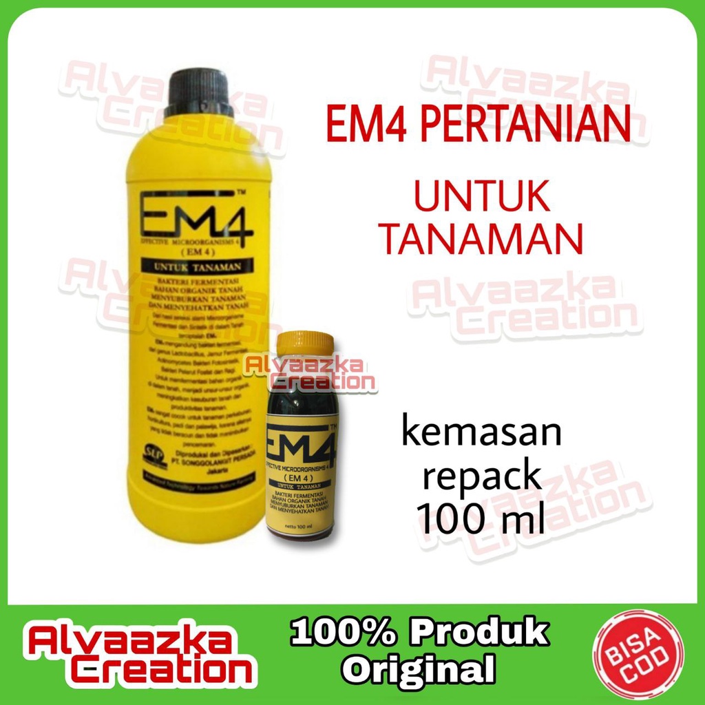 Jual EM4 PERTANIAN - EM4 TANAMAN 100 ML- Pupuk organik fermentasi bahan ...