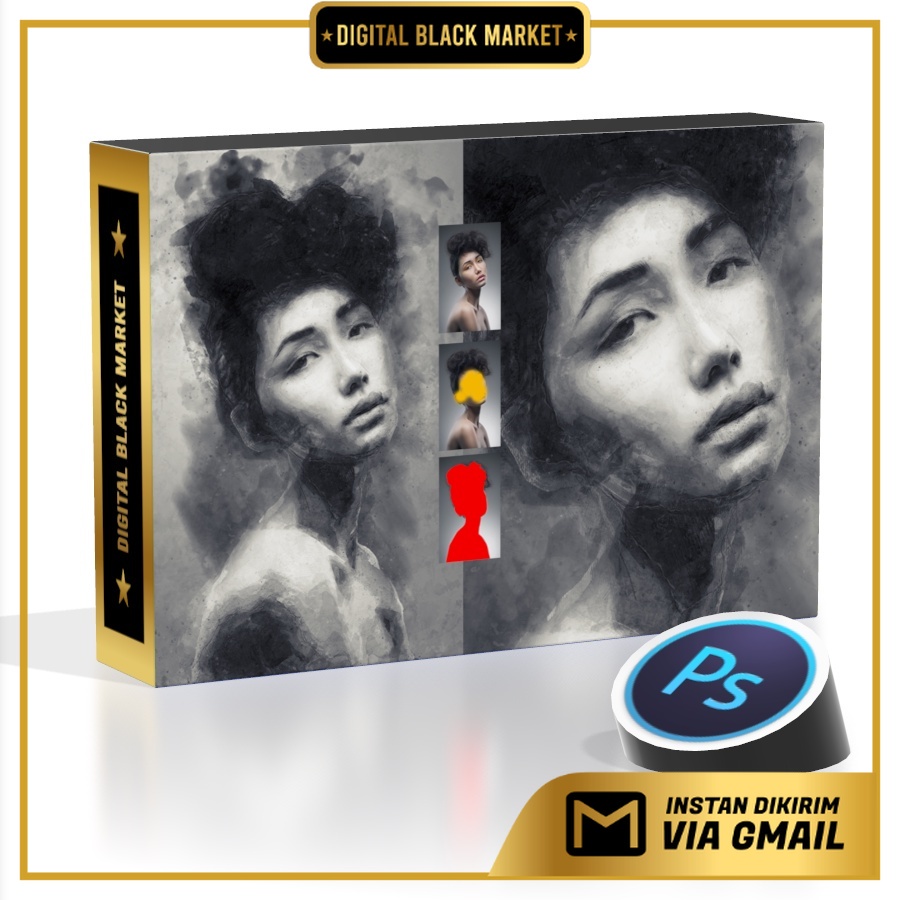 Jual ID0931 Digital Sketch Photoshop Action | Shopee Indonesia