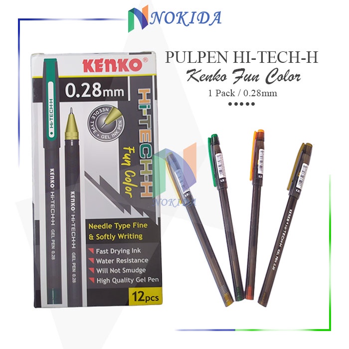 Jual Nokida Pulpen Jel Hi-Tech-H Kenko Fun Color [12 Pcs] / Ballpoint ...