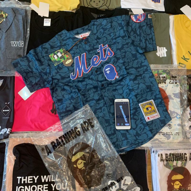 BAPE BASEBALL UNIFORM METS t shirt