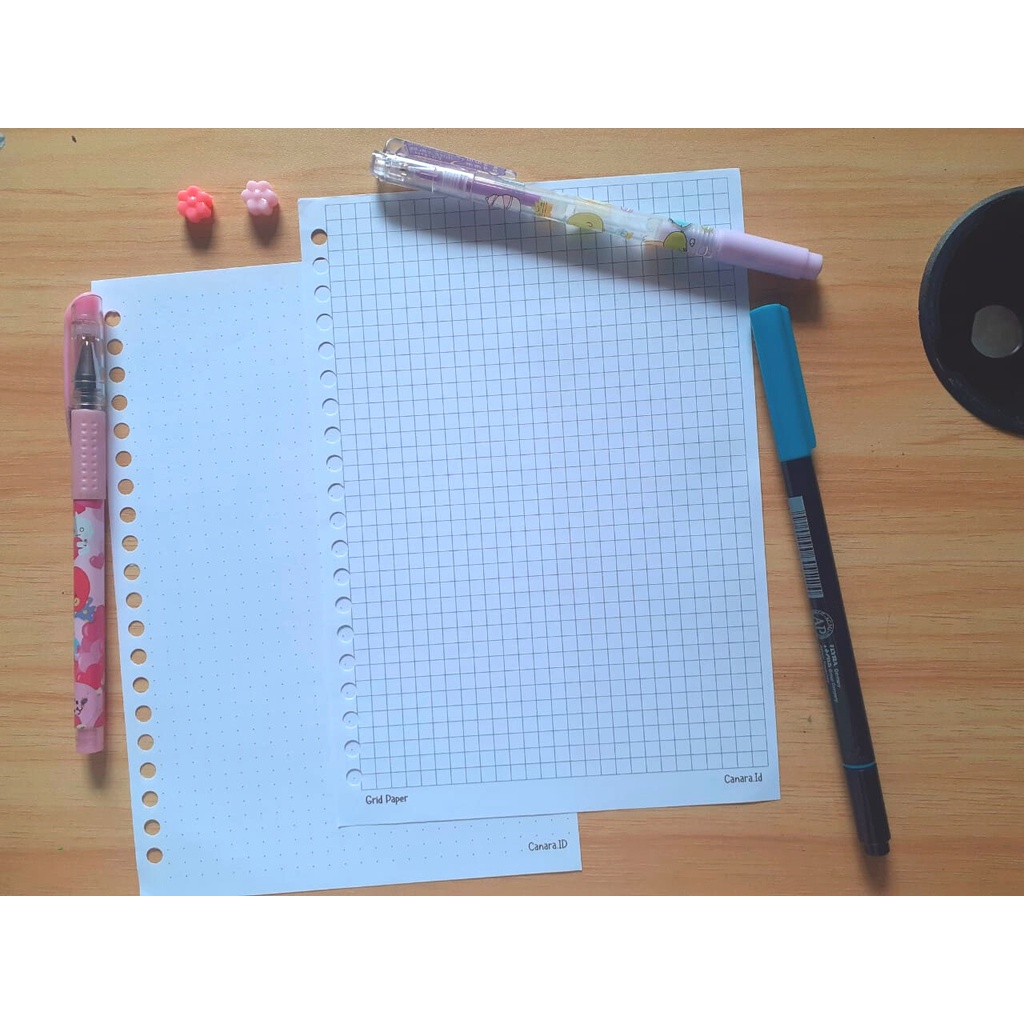 Jual Kertas Loose Leaf paper A5 Dot dan Grid / kertas Grid / kertas DOT ...