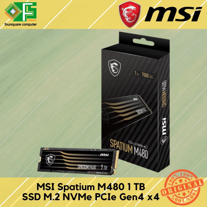 MSI SPATIUM M480 PCIe 4.0 NVMe M.2 1TB Play Internal SSD PCIe Gen4