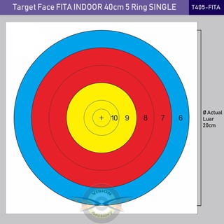Jual Print Target Panahan Fita 40cm 5 Ring Single Face Target / Target ...