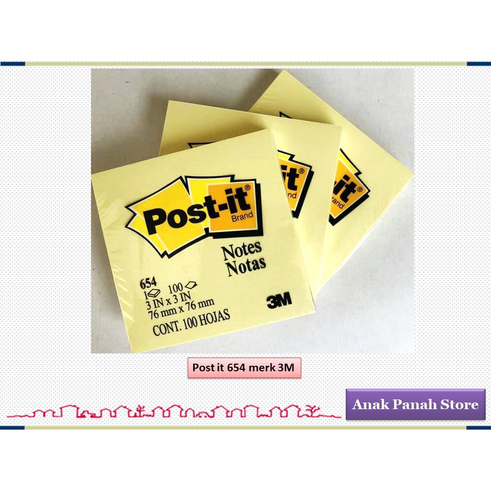 Jual Post it / Stick Note 654 Merk 3M | Shopee Indonesia