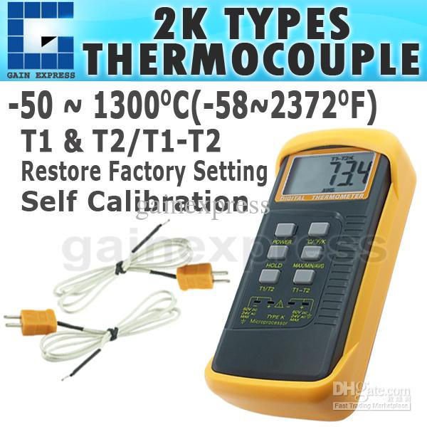 Jual Thermocouple Dual channel K Type LCD 6802II dengan thermometer ...