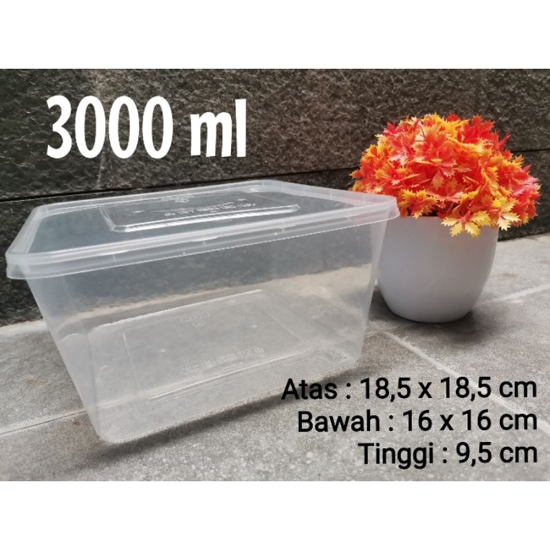 Jual 5 Pcs Thinwall 3000ml Square Kotak Makan Shopee Indonesia