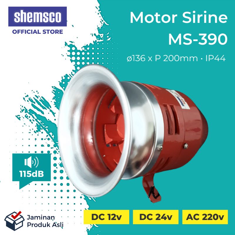 Jual DC 24v 115dB Motor Sirene Alarm Siren Industri 5inch MS-390 ...