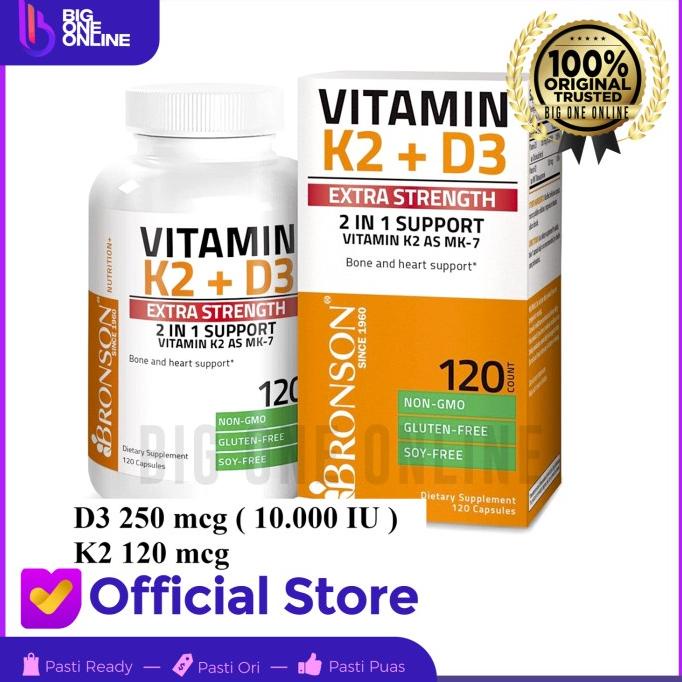 Jual Vitamin K2+D3 Bronson Extra Strength 10000Iu, Vitamin K 2 As Mk 7