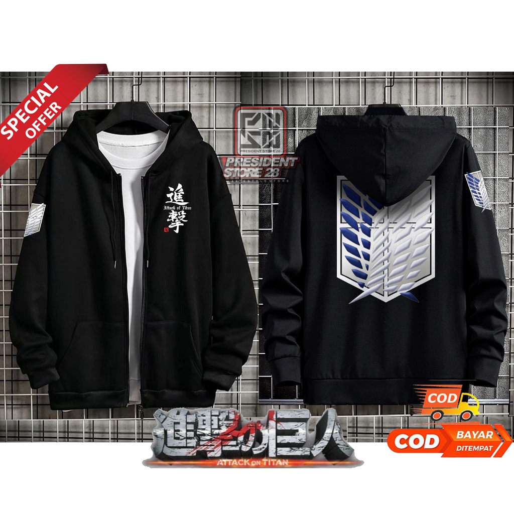 Jual Sweater Hoodie SNK ATTACK ON TITAN AOT / Jaket Anime AOT-ATTACK ON ...