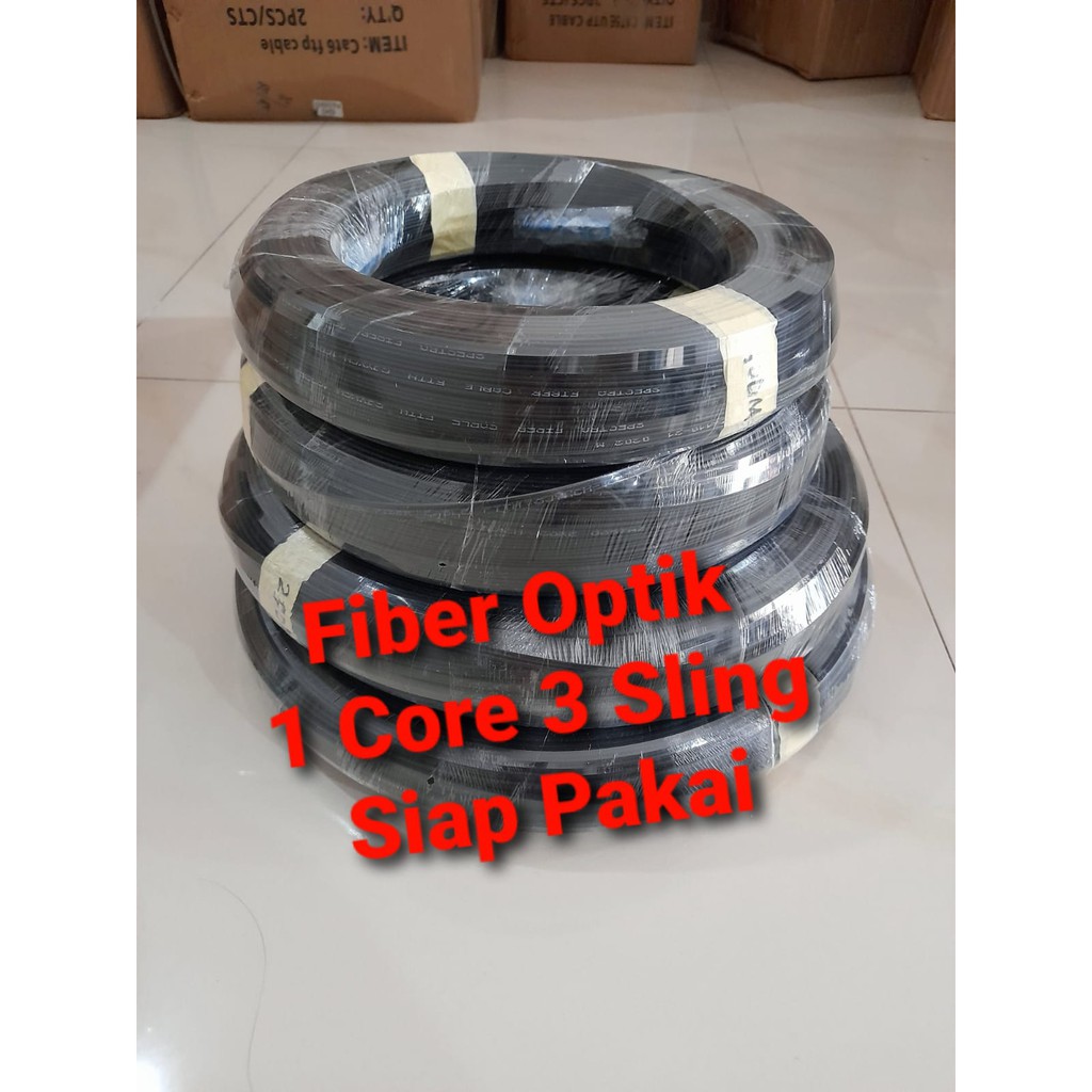 Jual Kabel FO Fiber Optik 100M 1 Core 3 Sling FTTH Precon Spectra Siap ...