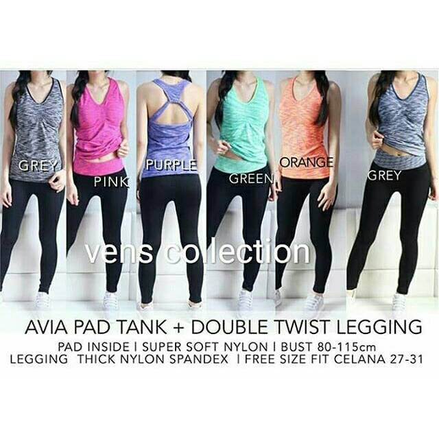 Jual Avia pad tank + double twist legging | Shopee Indonesia