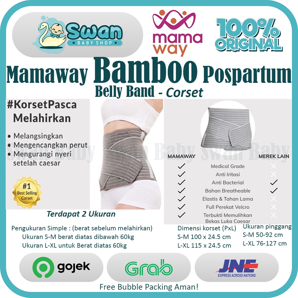 [SEWA] KORSET MAMAWAY Corset Nano Bamboo Postnatal Korset Melahirkan (1  bulan)