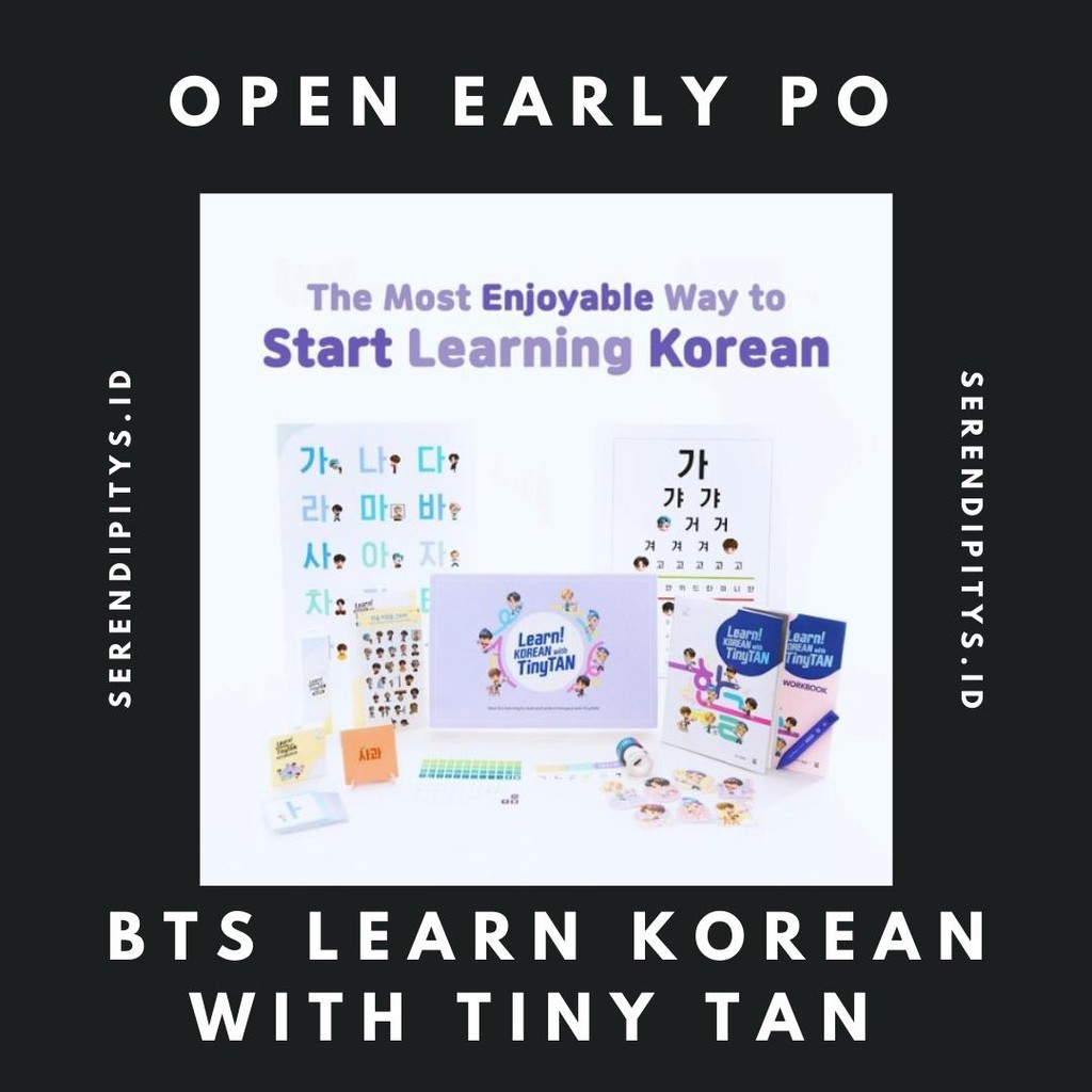 BTS Learn Korean With TinyTAN Kit - Official Language Learning Set With Workbook