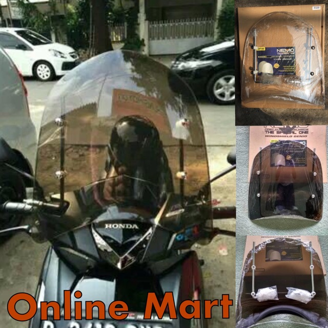 Jual Windshield winsil nemo genio universal bebek dan matic plus breket ...