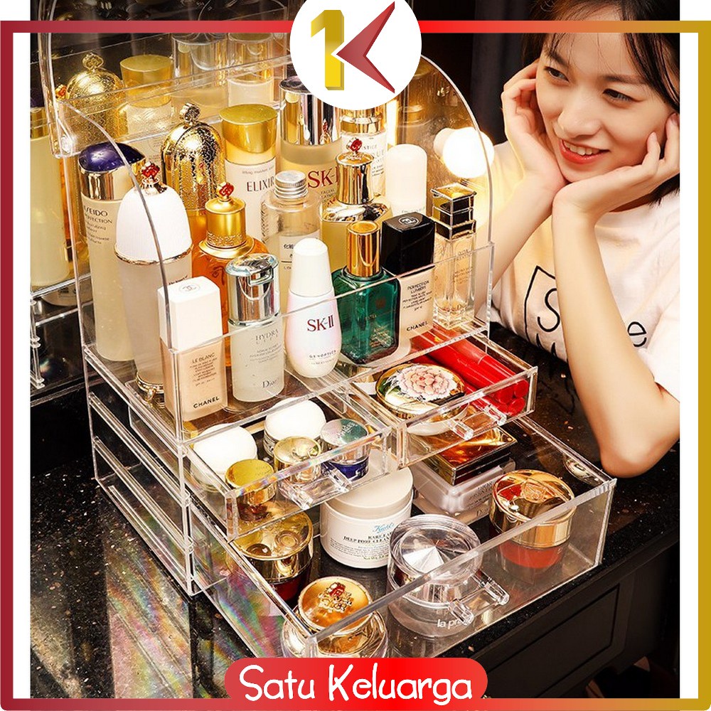 Jual SK-K132 Rak Kosmetik Dengan Laci Anti Debu Tempat Make Up Skincare ...