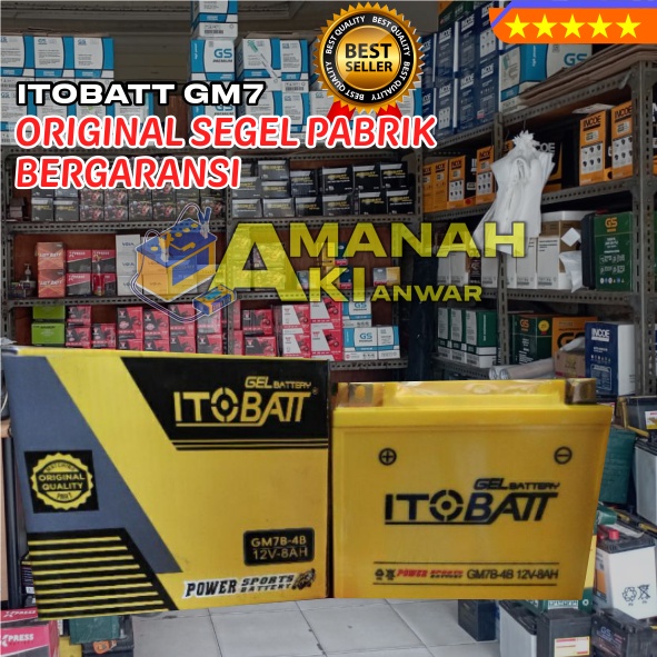 Jual AKI ITOBATT GEL GM7B-4B / MTX7D / AKI KERING / AKI MOTOR / SCORPIO