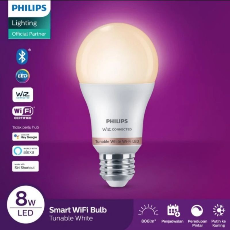 Jual Lampu Smart Wi-Fi LED 8W Philips Lampu LED Bluetooth 8w Tunable ...