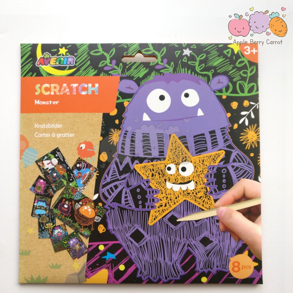 Jual Avenir Scratch Monster paper magic mainan art craft anak kids ...