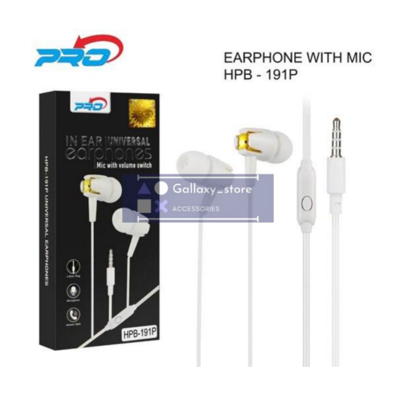 Jual HEADSET PRO HPB ‐ 18P 191P 192P HANDSFREE EARPHONE MEGA BASS ...