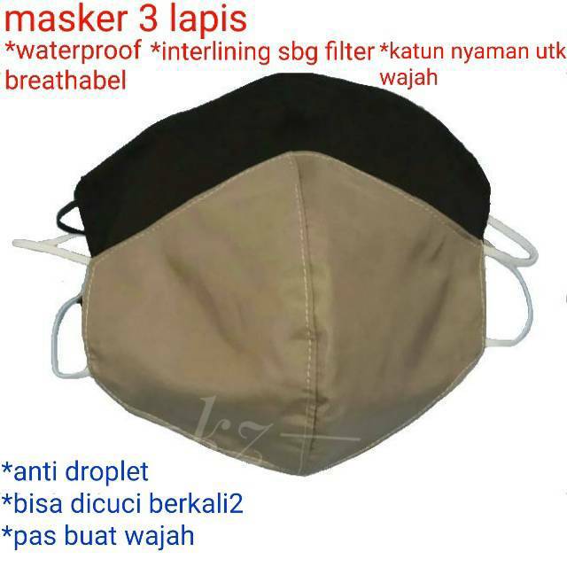 Jual Masker Kain 3 Lapis 3 Ply Nyaman Dipakai | Shopee Indonesia