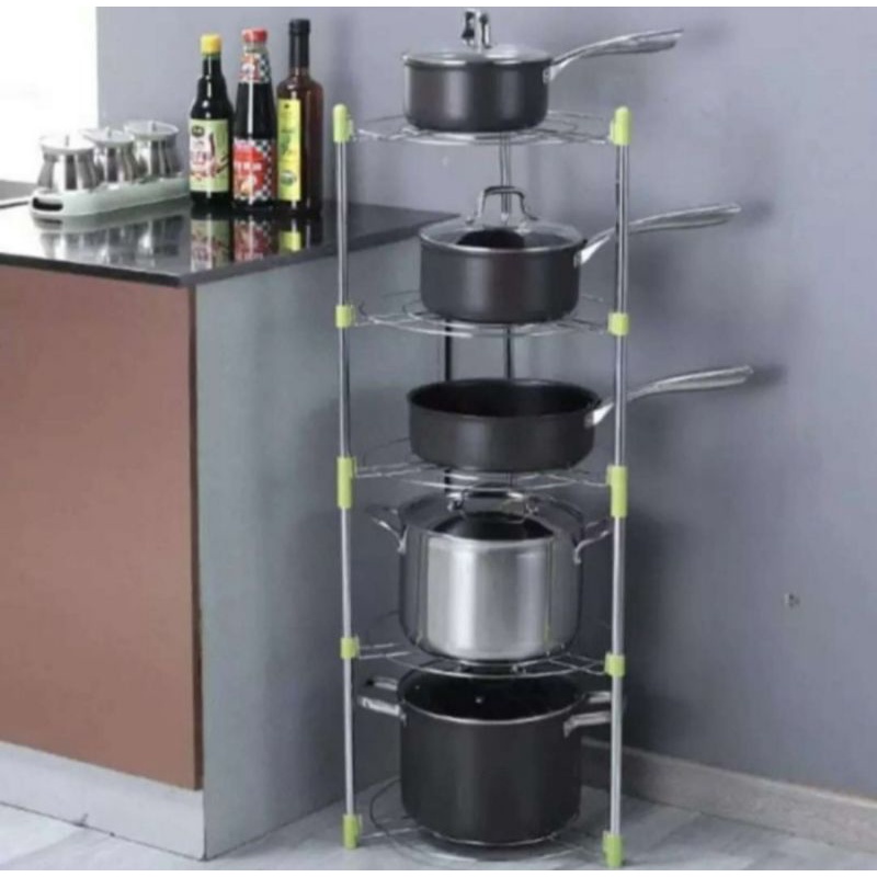 Jual Rak Piring / Rak Panci Stainless Coating Susunan 5 | Shopee Indonesia