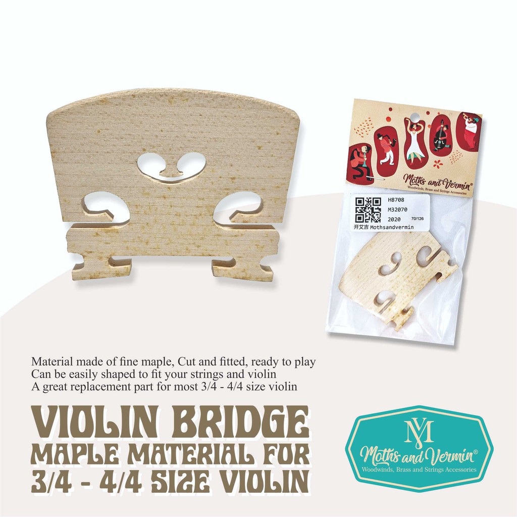 Jual violin bridge kam biola merk moths and vermin good quality ...