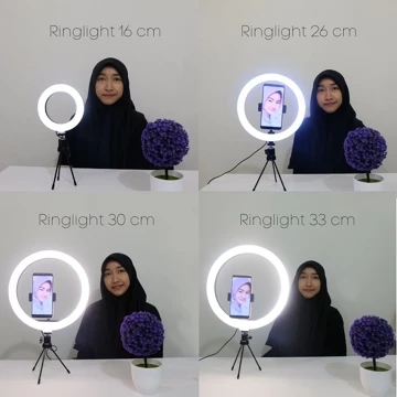 IMPODIO Ringlight Diameter 30 Cm 3 Warna Dimmable Lampu Bulat Super Terang