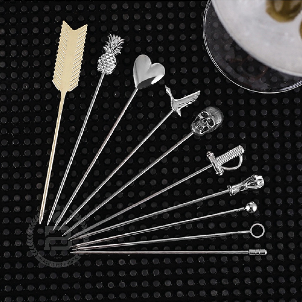 Jual SUS304 Cocktail Needle Wine Pin Garnish Minuman Cocktail Mocktail ...