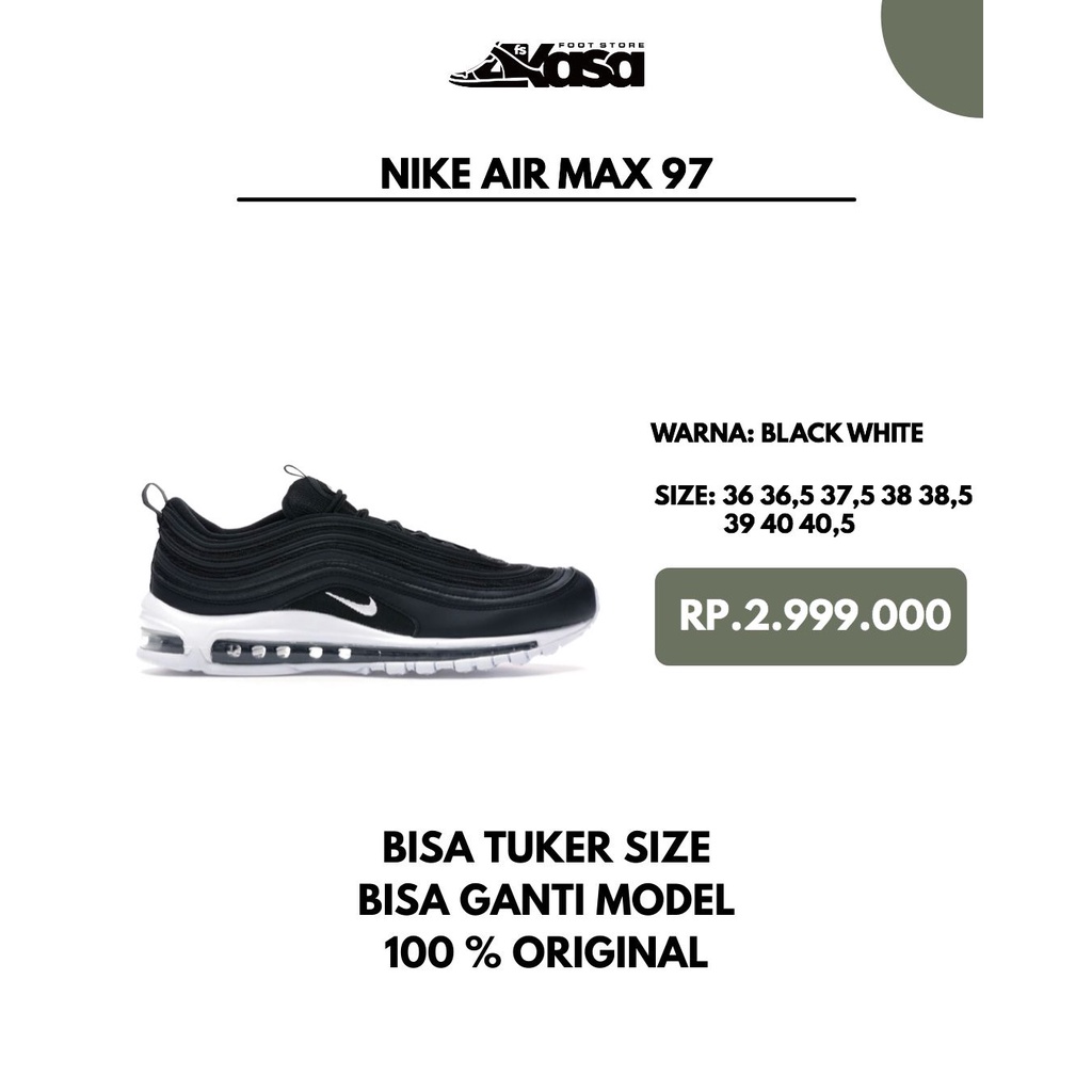 Promo NIKE Air Max 97 Sepatu Sneakers Pria Lari - Black silver [AT5458-001]  44.5 BLACK SILVER Diskon 65% di Seller OG - Hong Kong, Hong Kong