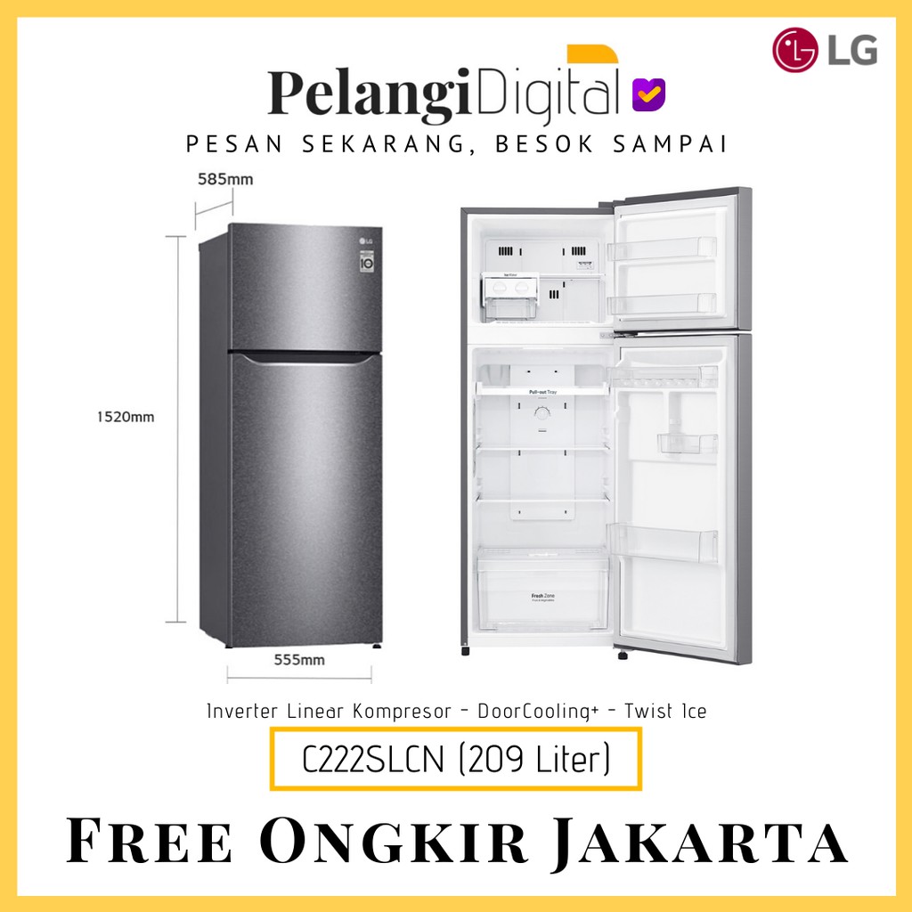Jual LG Kulkas 2 Pintu / Dua Pintu Inverter Linear - Twist Ice - Door ...