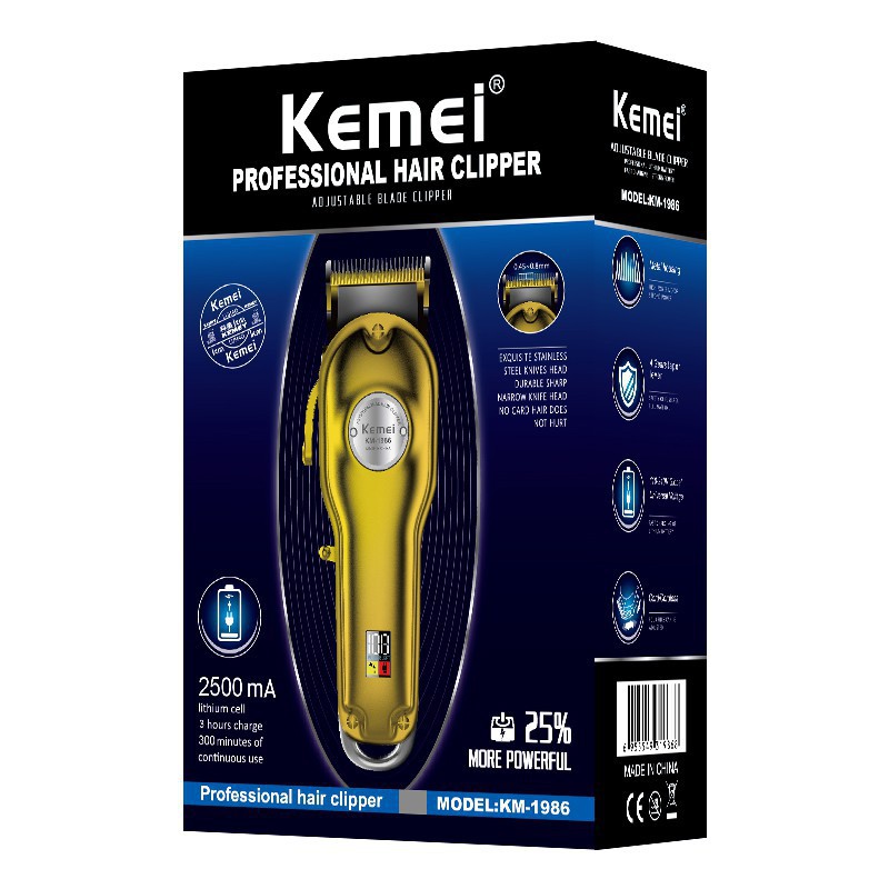 Jual Mesin Cukur Rambut Kemei 1986 Gold Hair Clipper Electric Lcd Km 1986 Pangkas Rambut Cas 