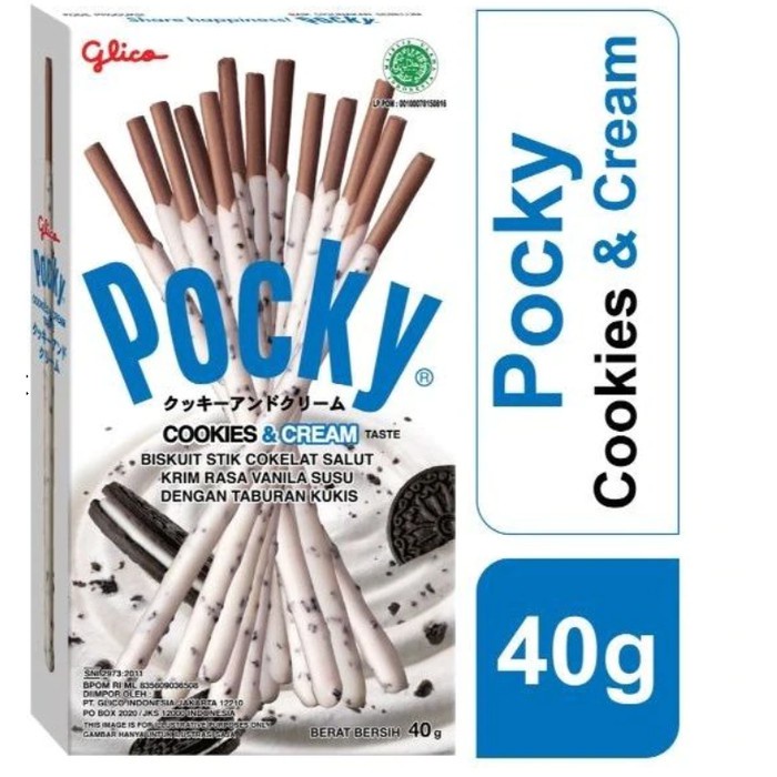 Jual GLICO BISCUIT POCKY COOKIES AND CREAM BOX 40GR | Shopee Indonesia