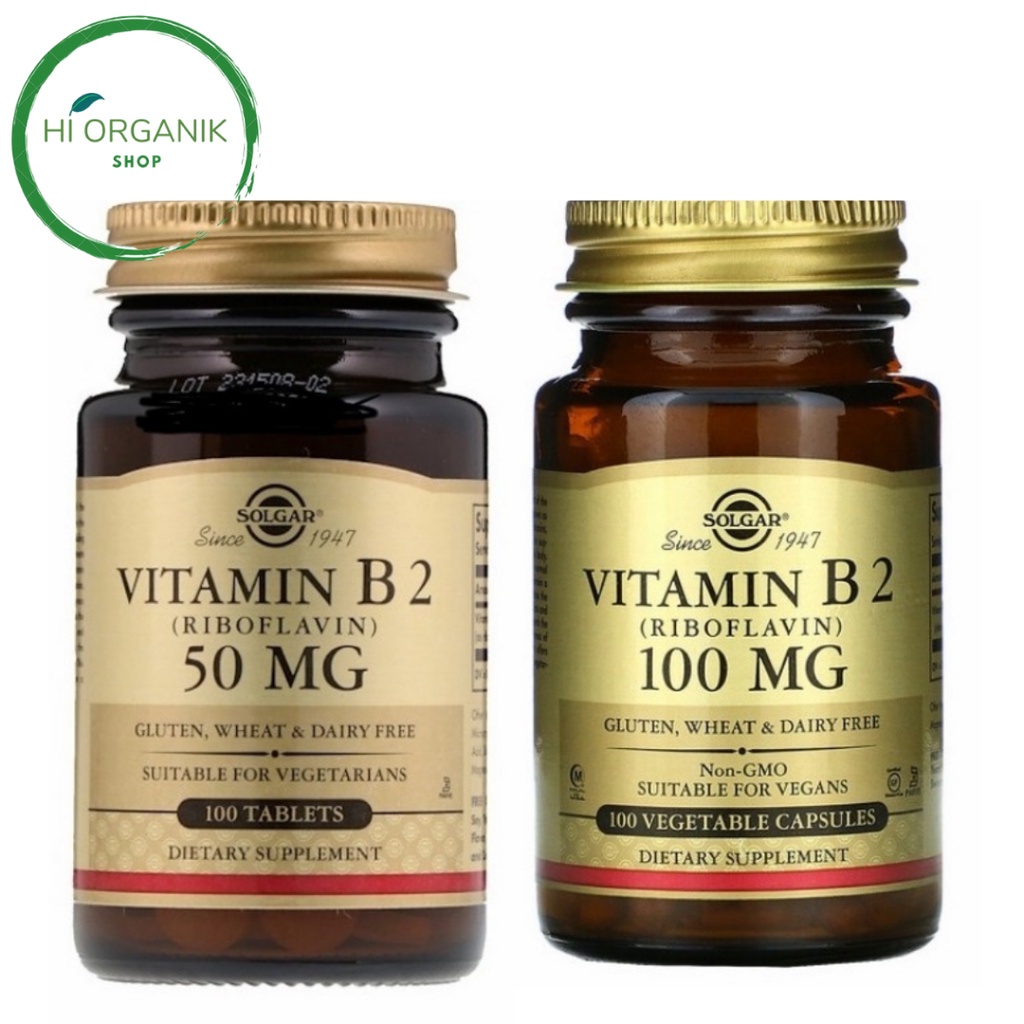 Jual Solgar Vitamin B2 Riboflavin 100 mg 100 vcaps; 50 mg 100 Tablets