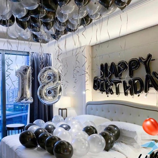 Jual Dekorasi ulang tahun monokrom/ paket dekorasi birthday party