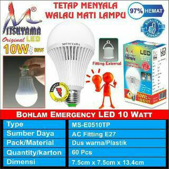 Jual Bohlam LED Emergency 10 Watt | Shopee Indonesia