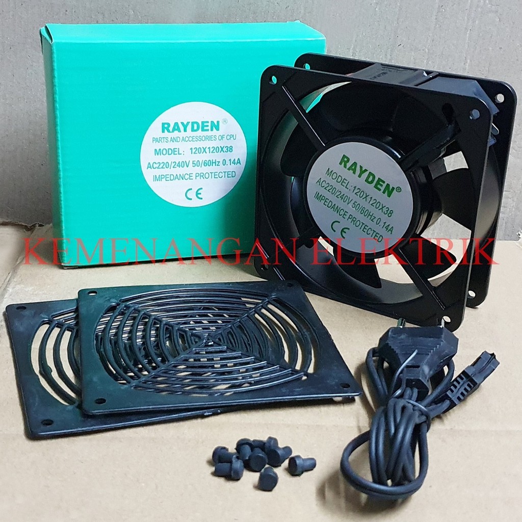 Jual RAYDEN COOLING FAN AC 220V 12 X 12 X 3.8CM EXHAUST FAN KIPAS