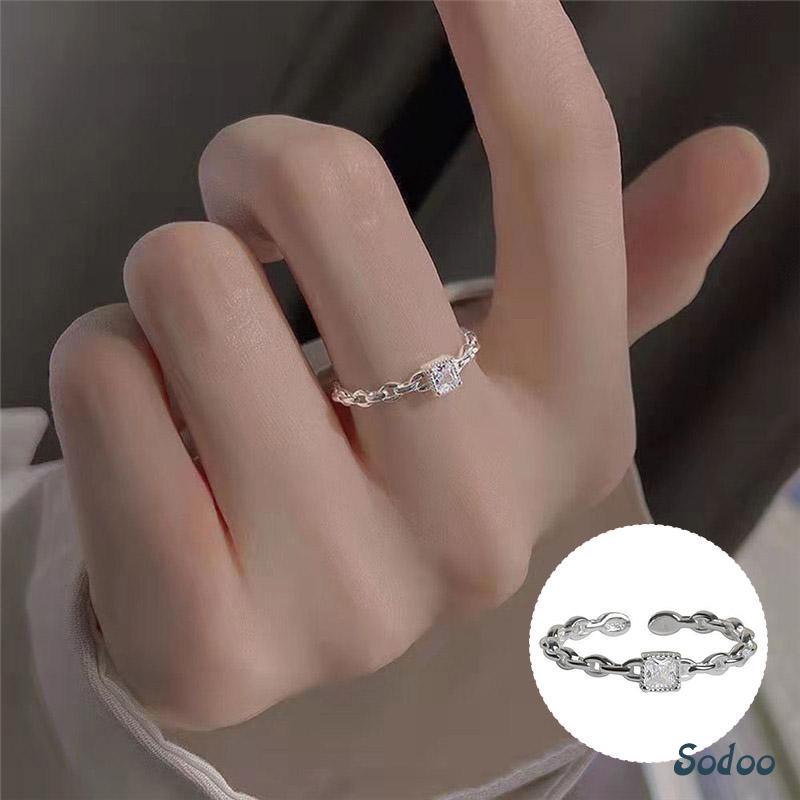 Jual Cincin Berlian Persegi Model Terbuka Untuk Wanita So Shopee