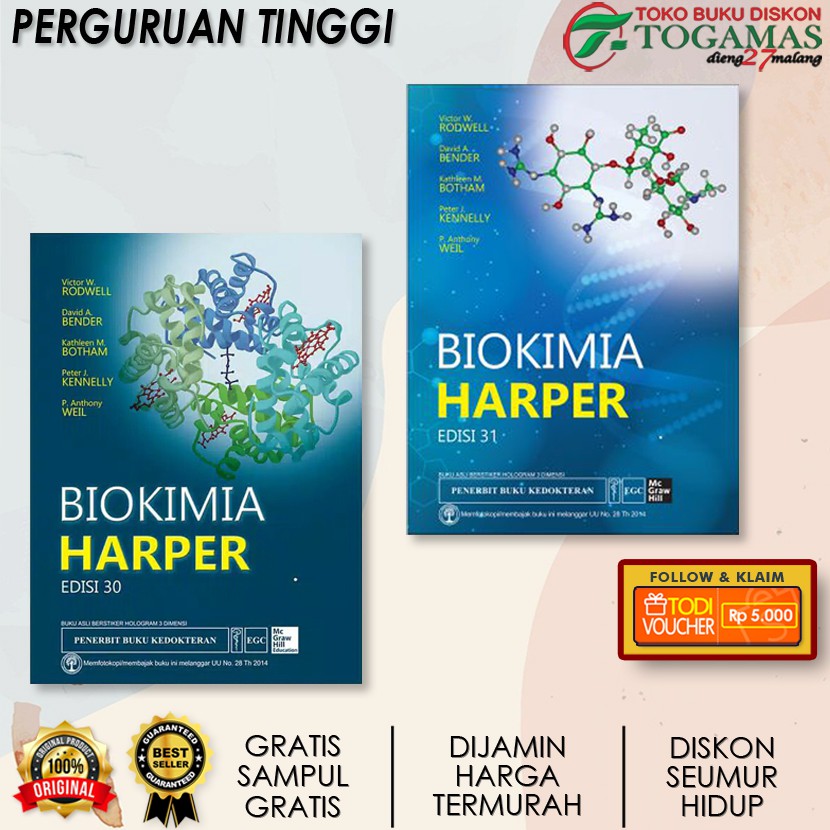 Jual BIOKIMIA HARPER ED. 30 31 KARYA VICTOR W RODWELL DKK / EGC ...