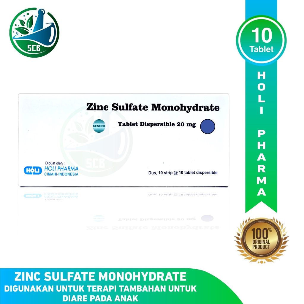 Jual Zinc Sulfate Monohydrate 20mg Strip Obat Diare 10 Tablet