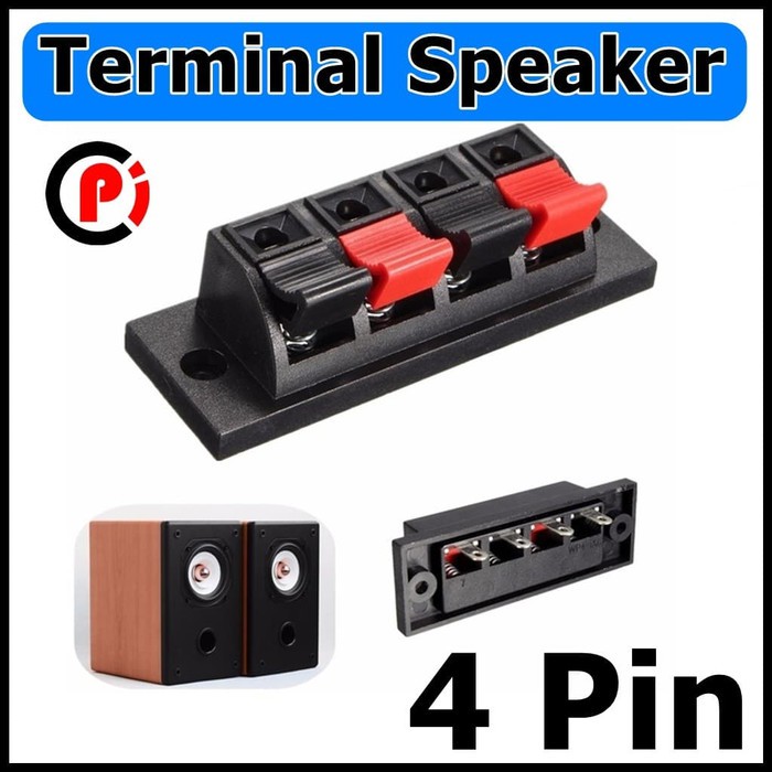 Jual Terminal Box Speaker 4 Pin Stereo Sistem Jepit Bahan Tebal ...
