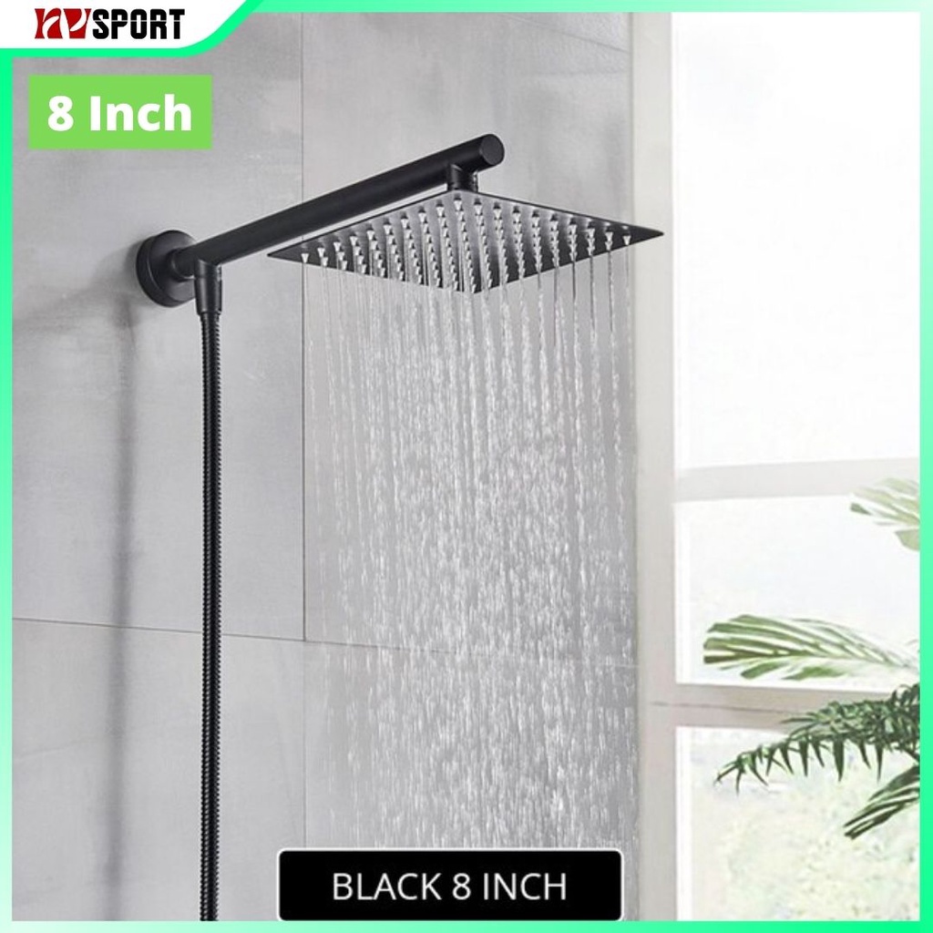 Jual Senlesen Kepala Shower Mandi Rainfall Stainless Steel Square 8 Inch Shopee Indonesia 0698