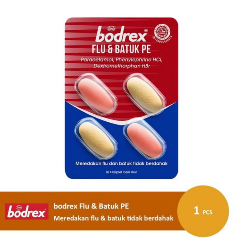 Jual BODREX FLU dan BATUK TIDAK BERDAHAK PE - per STRIP @ 4 KAPLET ...
