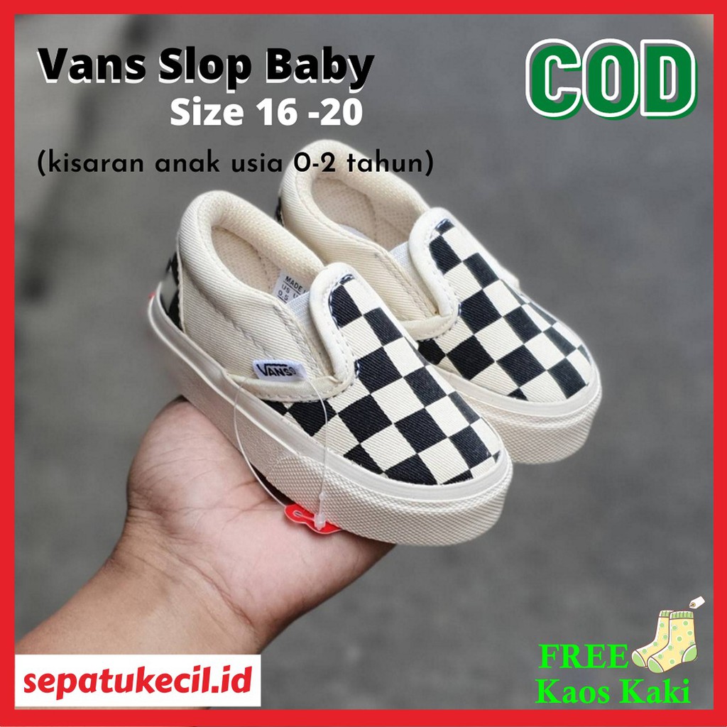 Jual Sepatu Bayi Vans Baby Slip On Catur Cream Size 16 20 Shopee
