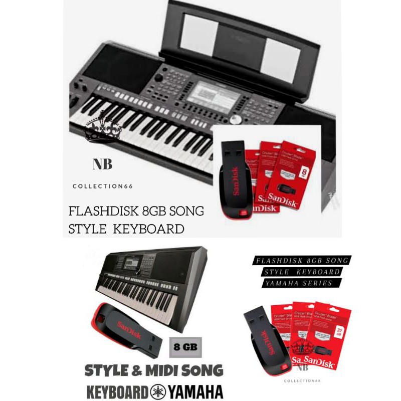 Jual MIDI & SONG KEYBOARD FLASHDISK 8GB / SONG STYLE KEYBOARD YAMAHA