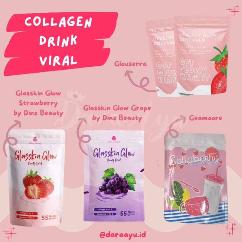 Jual Minuman Kolagen Collagen GLASSKIN GLOW / GLOUSERRA HEALTHY GLOW ...