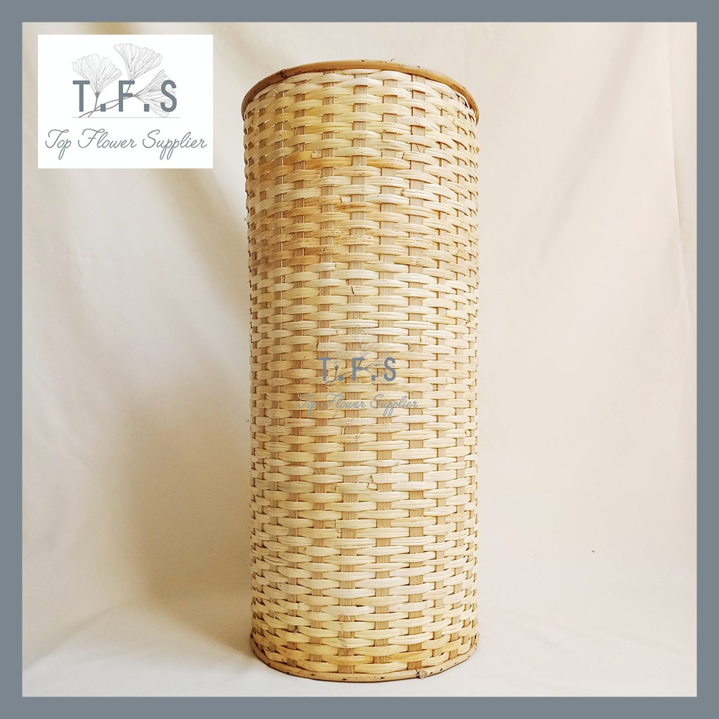Jual Vas Rotan (Bulat) terbuat Dari Rotan Asli Anyaman Bambu cocok ...