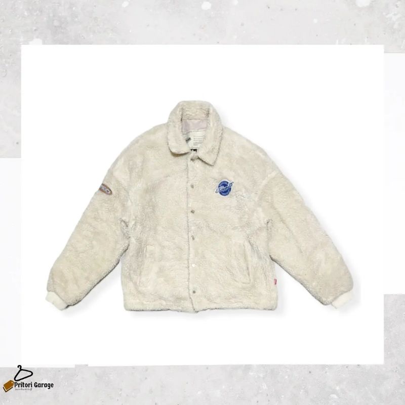 Jual Coach Polar Fleece Wool Sherpa Jacket WV Project Wvur Bordir White Color Vintage Shopee Indonesia