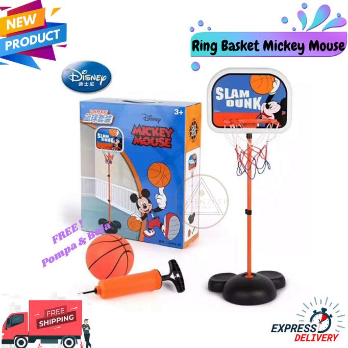 Jual Mainan Anak Anak Ring Basket Mickey Mouse 1,16M Free Bola Dan