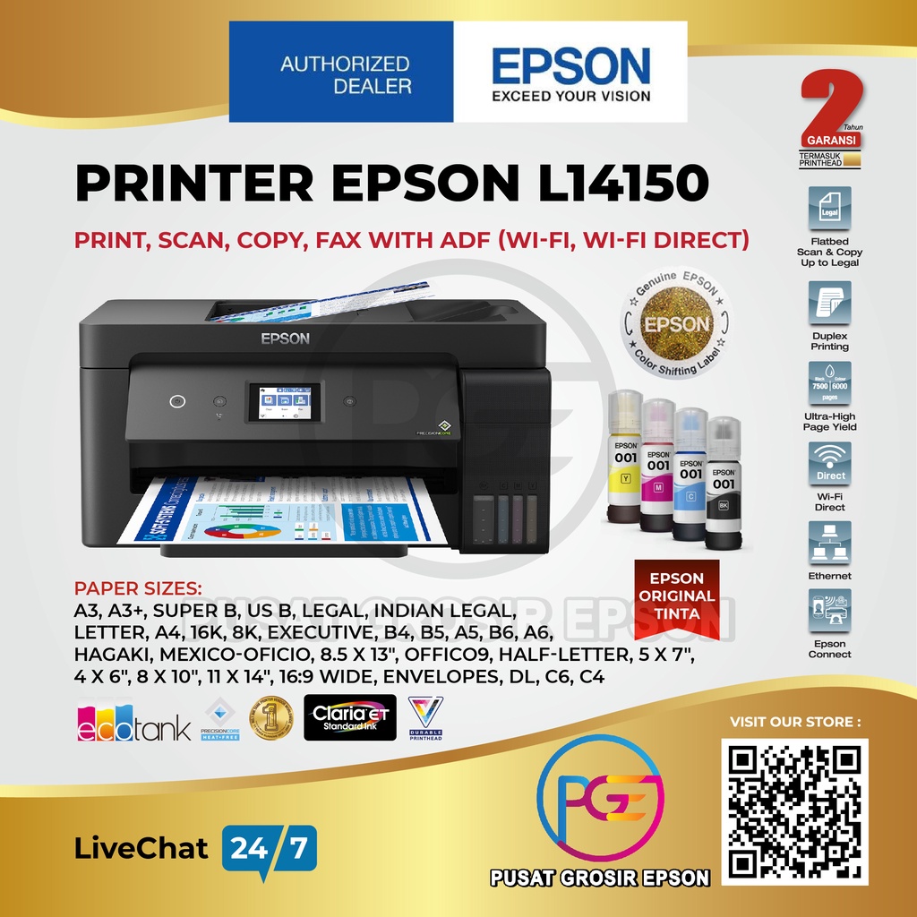 Jual Printer Epson L14150 All In One A3 Wifi Duplex Ink Tank Ecotank Psc Shopee Indonesia 0073