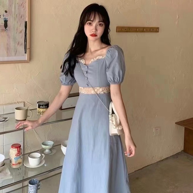 Dress Lengan Panjang Kinez Navy